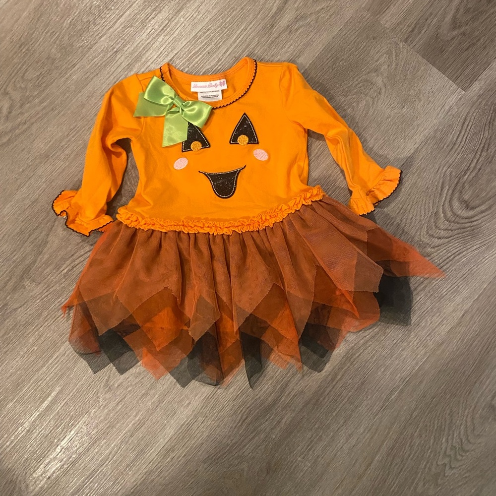 Bonnie Baby 12 month pumpkin Halloween dress - EUC